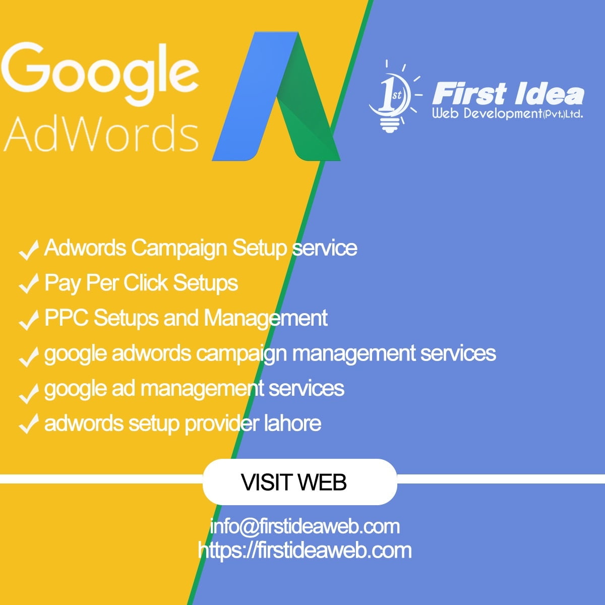 Adwords Campaign Setup service, Pay Per Click Setups, PPC Setups and Management, google adwords campaign management services, google ad management services, adwords setup provider lahore,