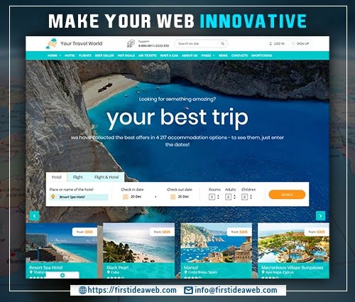 travel agents website design service lahore